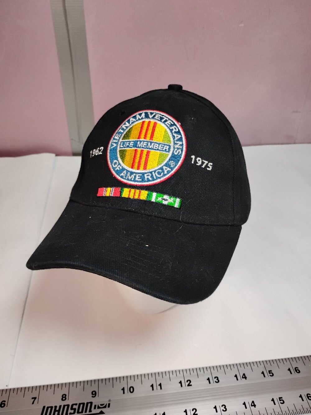 Vietnam Veterans of America Life Member Black Strapback Hat 1962-1975 Cap